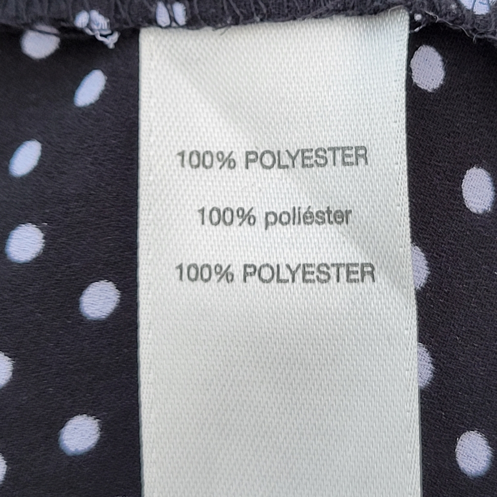 Chico's black + white polka dot double layer sleeveless GEORGETTE blouse size 0 - Picture 11 of 13